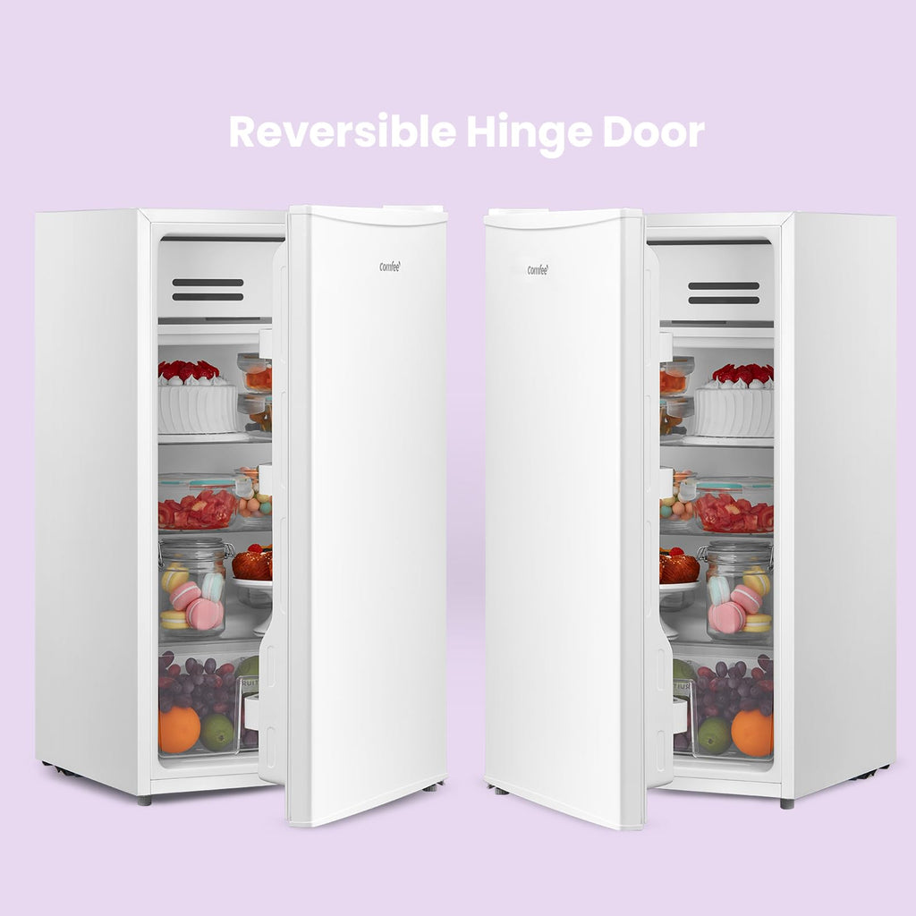 COMFEE' RCD93WH2(E) Under Counter Fridge, 93L Small Fridge with Cooler Box, Interior Light